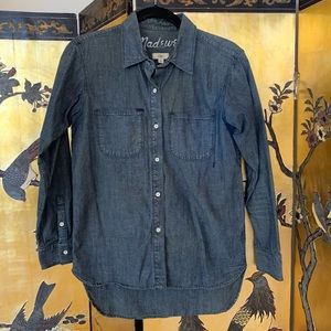 MADEWELL Denim Button-Up in Dark Wash